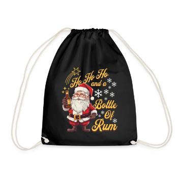 Père Noël bouteille rhum alcool liqueur Cheers - Sac de sport léger - noir - Devant