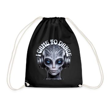 I CAME TO DANCE - Cool Humanoid with Headphones! - Drawstring Bag - black - Front