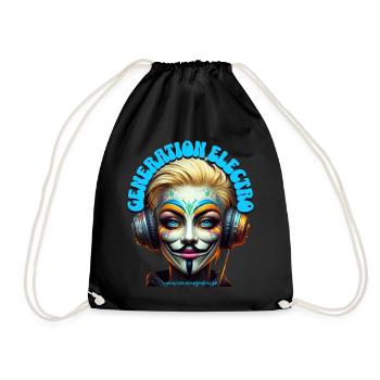 GENERATION ELECTRO - Cool She/He with Headphones! - Drawstring Bag - black - Front