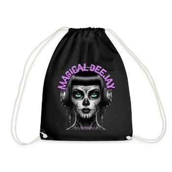 MAGICAL DEEJAY - Cool Woman with Headphones! - Drawstring Bag - black - Front