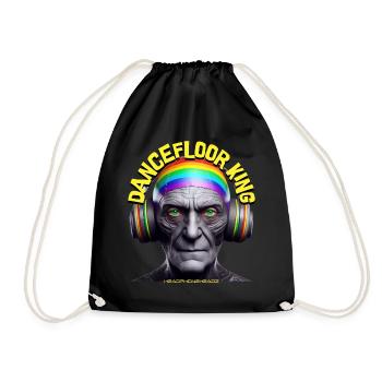 DANCEFLOOR KING - Cool Grandpa with Headphones! - Drawstring Bag - black - Front