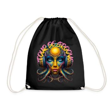 TOUR DE GROOVE - Cool Creature with Headphones! - Drawstring Bag - black - Front