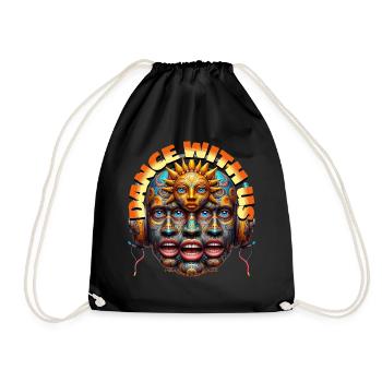 DANCE WITH US - Crazy Creature with Headphones! - Drawstring Bag - black - Front