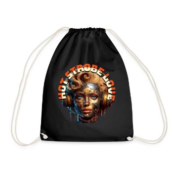 HOT STROBE LOVE - Cool Blonde with Headphones! - Drawstring Bag - black - Front