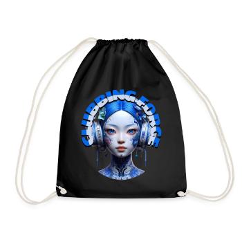 CLUBBING FORCE - Cool Woman with Headphones! - Drawstring Bag - black - Front