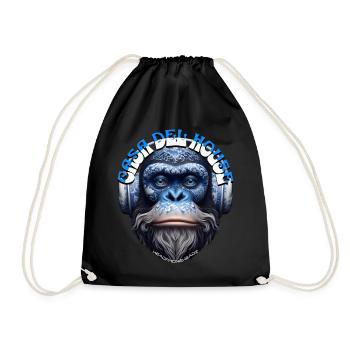 CASA DEL HOUSE - Cool Orangutan with Headphones! - Drawstring Bag - black - Front