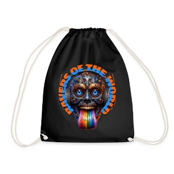 RAVERS OF THE WORLD - Cool Creature & Headphones! - Drawstring Bag - black - Front