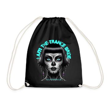 I AM THE TRANCE BRIDE – Cool Bride with Headphones - Drawstring Bag - black - Front