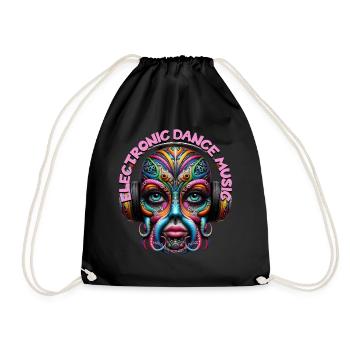 ELECTRONIC DANCE MUSIC -Cute Creature & Headphones - Drawstring Bag - black - Front