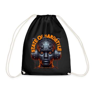 STATE OF HARDSTYLE - Cool Dude with Headphones! - Drawstring Bag - black - Front