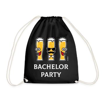 Enterrement de vie de garçon (enterrement de vie de garçon / verres à bière / 4C) - Sac de sport léger - noir - Devant