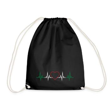 Battement de coeur Italie - Sac de sport léger - noir - Devant