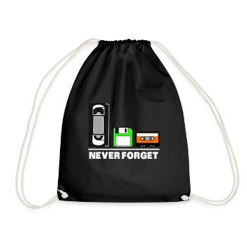 Never Forget Floppy Disk Retro Shirt 80s - Turnbeutel - Schwarz - Vorne