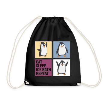 eisbader icebath winterbader eat sleep ice bath - Drawstring Bag - black - Front