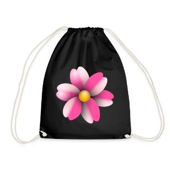 fleur rose - Sac de sport léger - noir - Devant