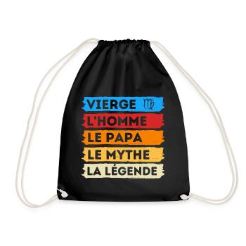 Vierge l' homme le papa cadeau signe astrologique - Sac de sport léger - noir - Devant