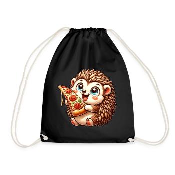 Mignon hérisson pizza amateur de bande dessinée italienne - Sac de sport léger - noir - Devant