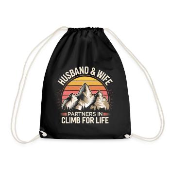 Climbing and summits for partners - Drawstring Bag - black - Front