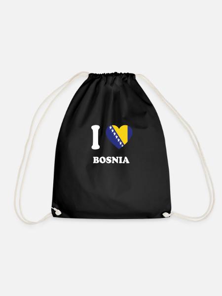 i love home geschenk land BOSNIA - Turnbeutel - Schwarz