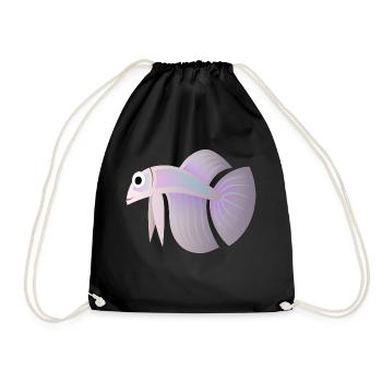 fish fish animal animals1415 - Drawstring Bag - black - Front