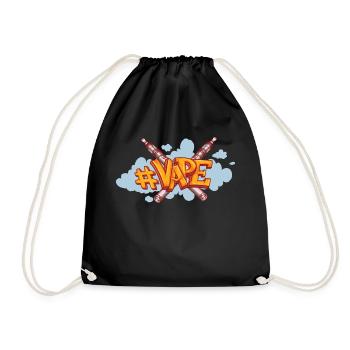 Vaper with smoke - Drawstring Bag - black - Front