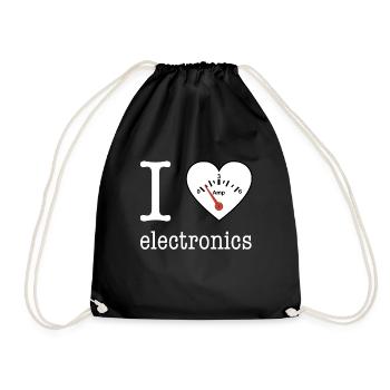 I love Electronics - électronique / idée cadeau - Sac de sport léger - noir - Devant