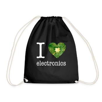 I love Electronics - électronique / idée cadeau - Sac de sport léger - noir - Devant