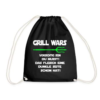 Grill Wars dunkle Seite Grillst - Turnbeutel - Schwarz - Vorne