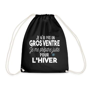 Gros ventre obèse régime. Cadeau humour homme gros - Sac de sport léger - noir - Devant