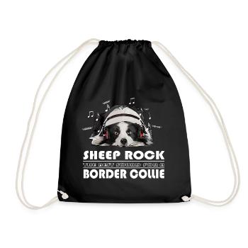 BORDER COLLIE SHEEP ROCK - Turnbeutel - Schwarz - Vorne