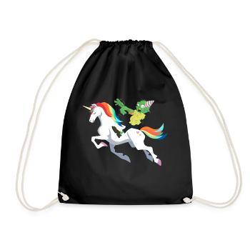 Happy Halloween Einhorn Zombie lustig Geschenk - Turnbeutel - Schwarz - Vorne