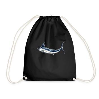 Blue Marlin - Blauer Marlin - Espadon - Fisch - Turnbeutel - Schwarz - Vorne
