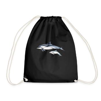 Dolphin Liste - Striped dolphin - dauphin - Turnbeutel - Schwarz - Vorne