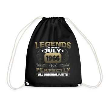 Legend Born 1966 July 56th Birthday Gift - Drawstring Bag - black - Front