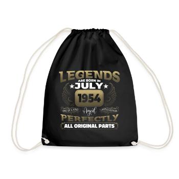 Legend Vintage 1954 July 70th Birthday Gift - Drawstring Bag - black - Front