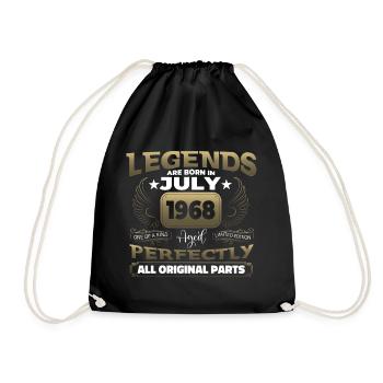 Legend Born 1968 July 54th Birthday Gift - Drawstring Bag - black - Front