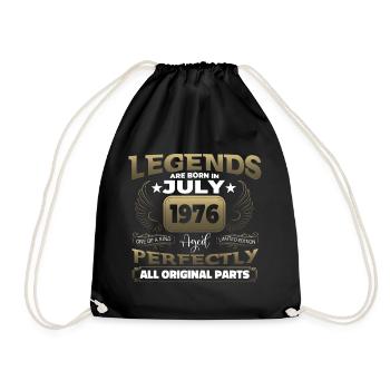 Legend Born 1976 July 46th Birthday Gift - Drawstring Bag - black - Front