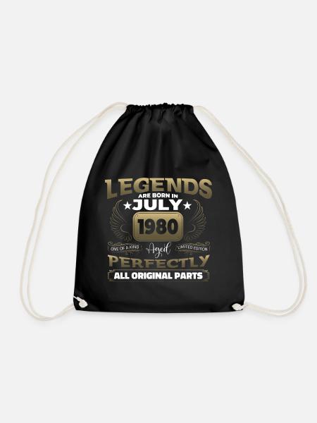 Legende Jahrgang 1980 Juli 42. Geburtstag Geschenk - Turnbeutel - Schwarz