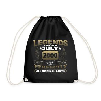 Legend Vintage 2000 July 22nd Birthday Gift - Drawstring Bag - black - Front