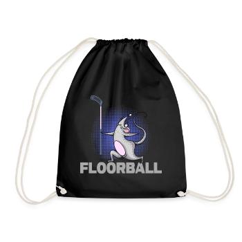 Floorball Floorball Mouse Bandy - Drawstring Bag - black - Front