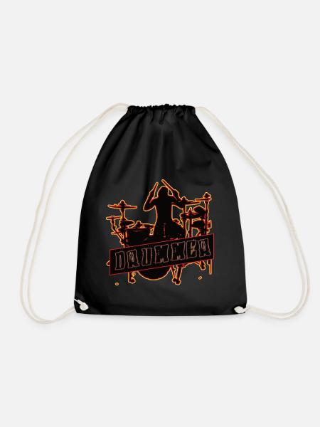 Schlagzeug Schlagzeuger Drummer Geschenk - Turnbeutel - Schwarz
