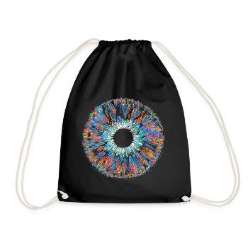 Buntes Auge Iris Alles Sehendes Mandala Pupille - Turnbeutel - Schwarz - Vorne