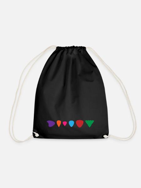 Gitarre Plektrum Pick Minimalistisch - Turnbeutel - Schwarz