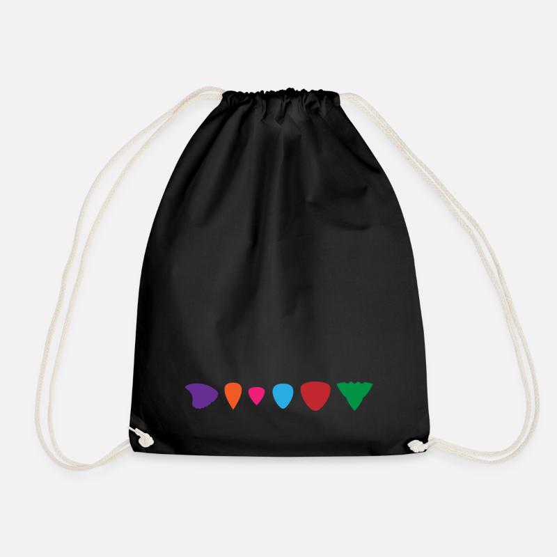 Gitarre Plektrum Pick Minimalistisch - Turnbeutel - Schwarz