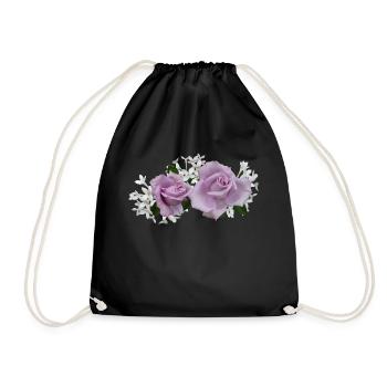 flowers lilies tulips orchids sunflower dahlia ger - Drawstring Bag - black - Front