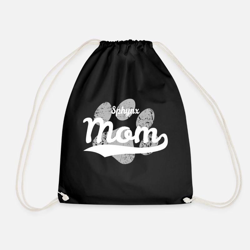 Sphynx mom - Drawstring Bag - black