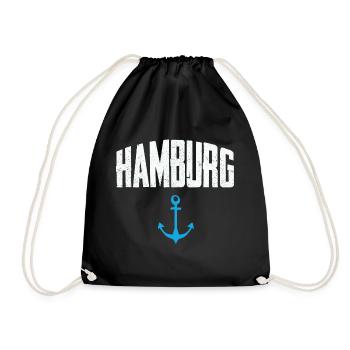 Hambourg, ancre, port, perle - Sac de sport léger - noir - Devant