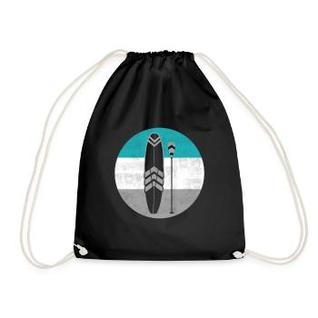SUP Board & Paddel - Stand-Up Paddle Paddling - Drawstring Bag - black - Front