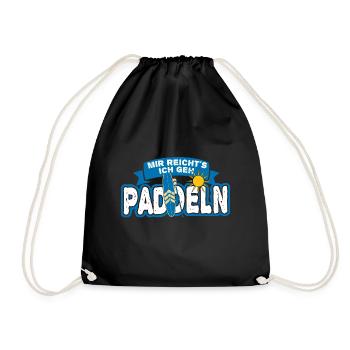 Mir reicht's ich geh PADDELN - Stand Up Paddling - Turnbeutel - Schwarz - Vorne