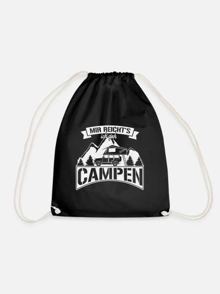 Dachzelt "Mir reicht's ich geh CAMPEN" Camper - Turnbeutel - Schwarz